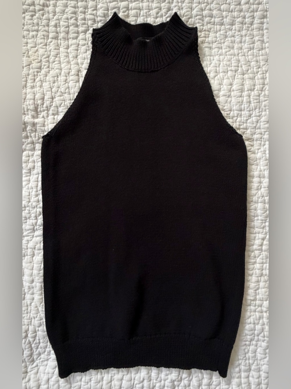 Premise Black Sleeveless Mock Turtleneck Sweater Tank Top